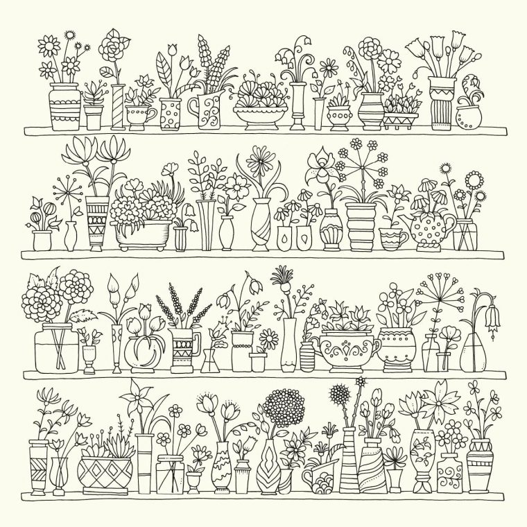 world of flowers coloring book finished pages