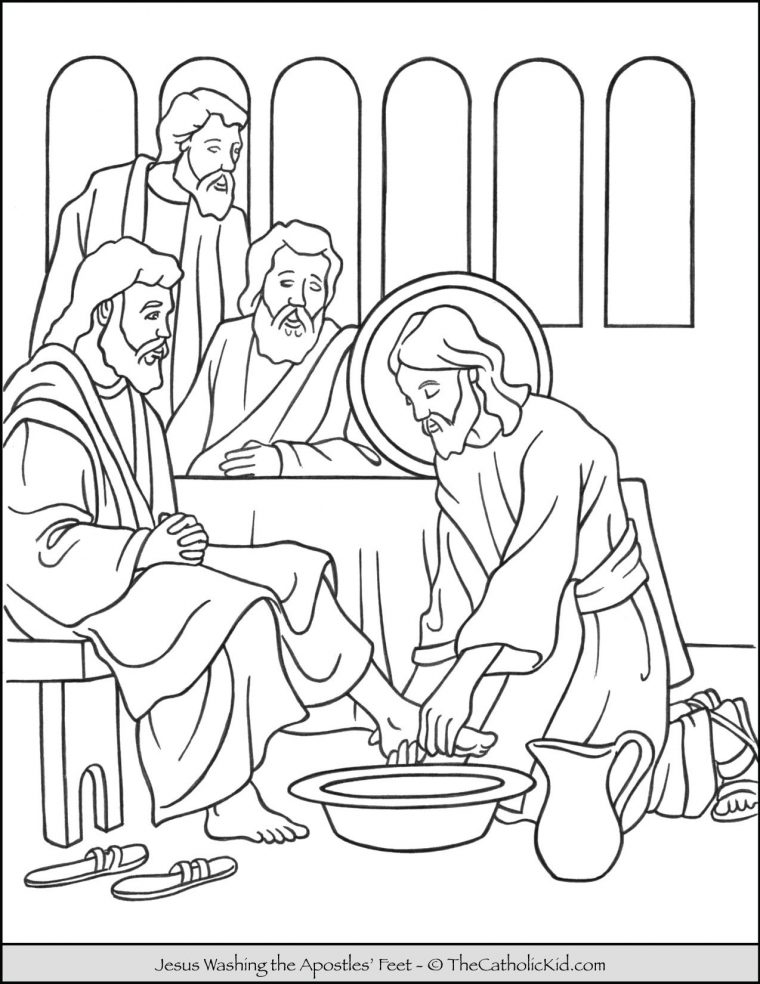 jesus washes the disciples feet coloring page