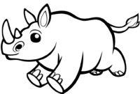 rhino coloring page printable