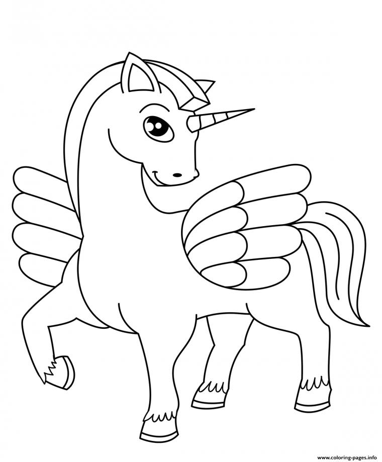 winged unicorn coloring pages