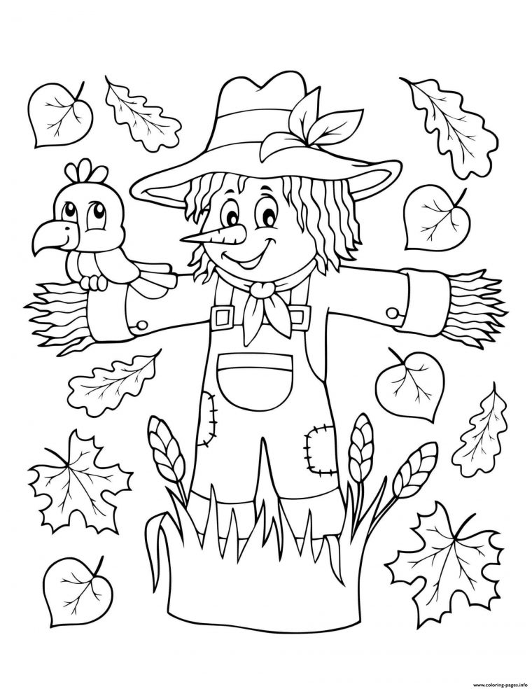 free printable scarecrow coloring pages