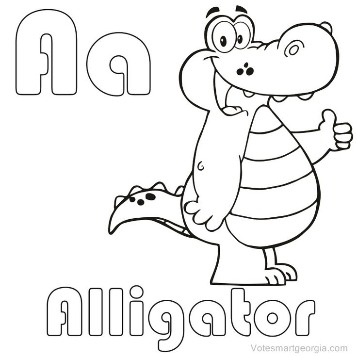 a is for alligator coloring page