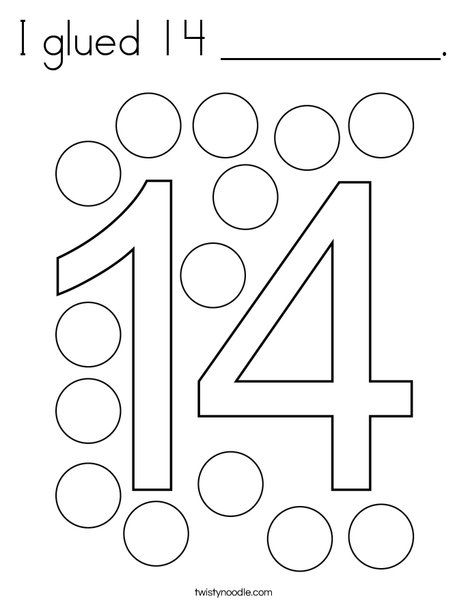 number 14 coloring page