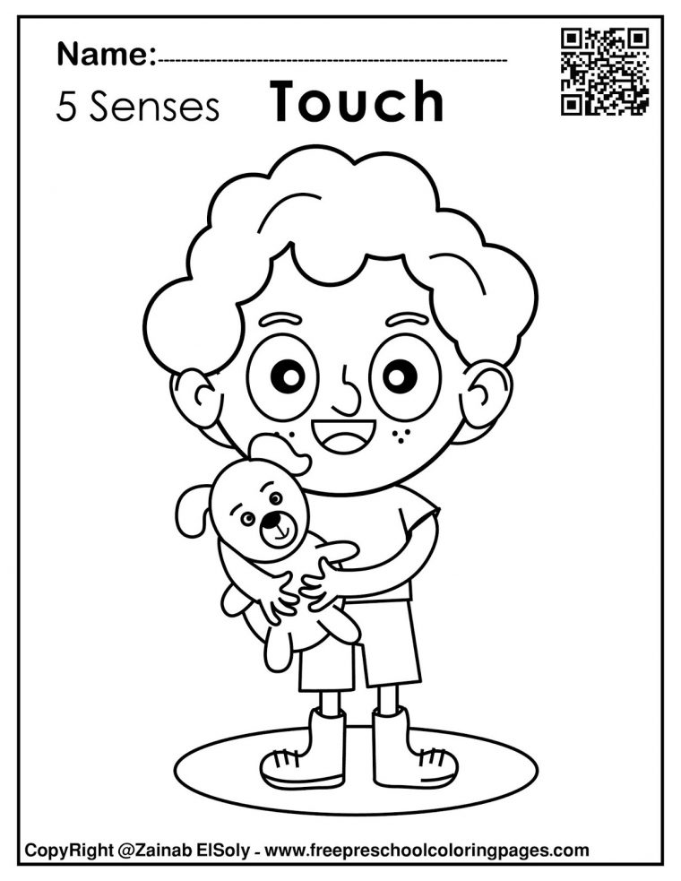 printable five senses coloring pages for preschool