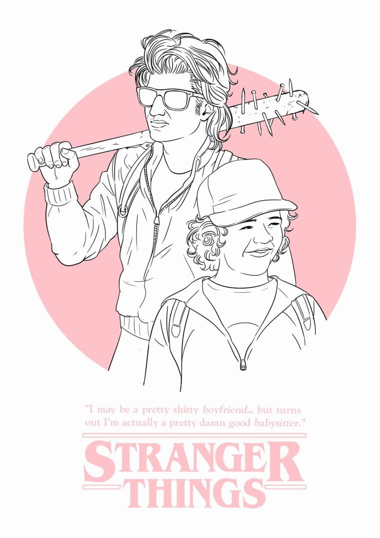 stranger things coloring pages easy