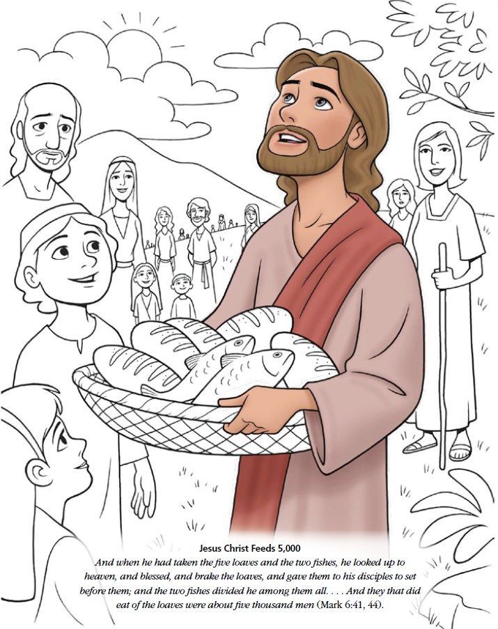 feeding 5000 coloring page