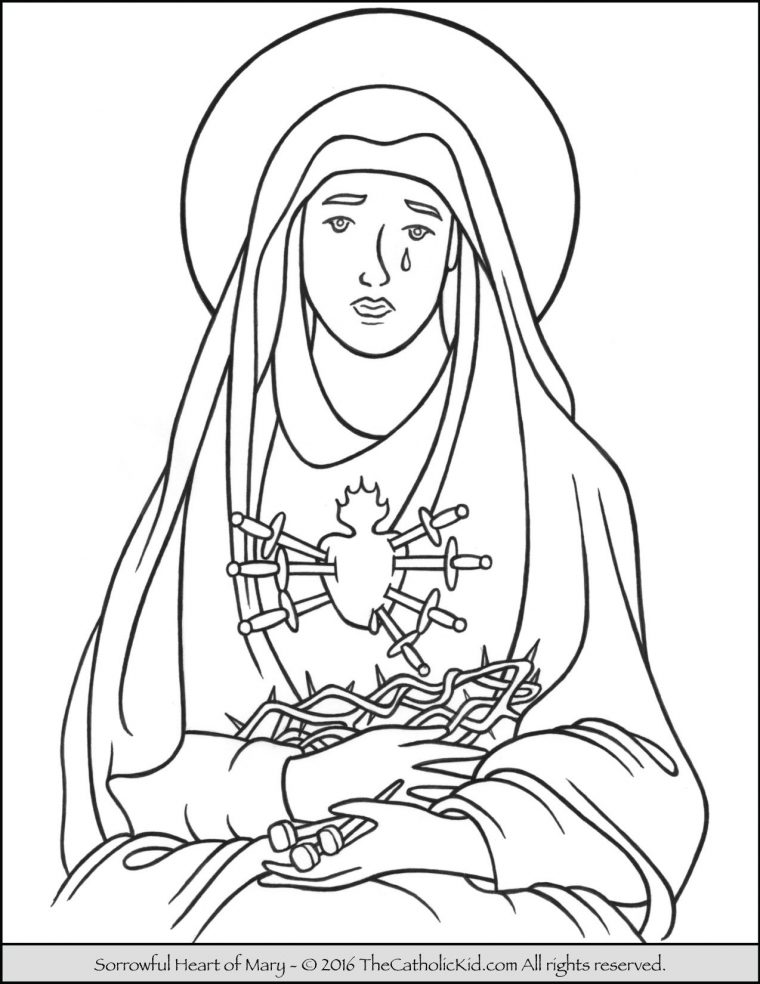 mother mary coloring page