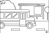 coloring picture of a bus