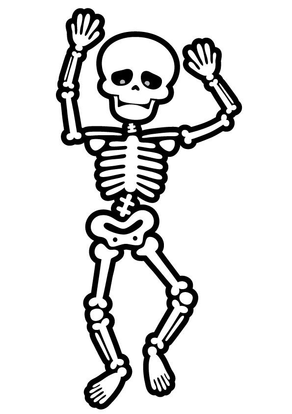 dancing skeleton coloring page