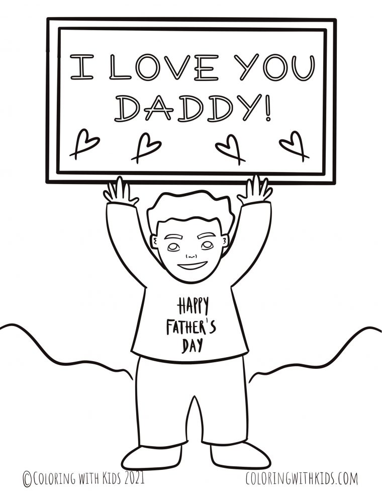 i love you daddy coloring page