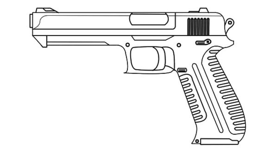 Easy gun. Трафарет пистолета.