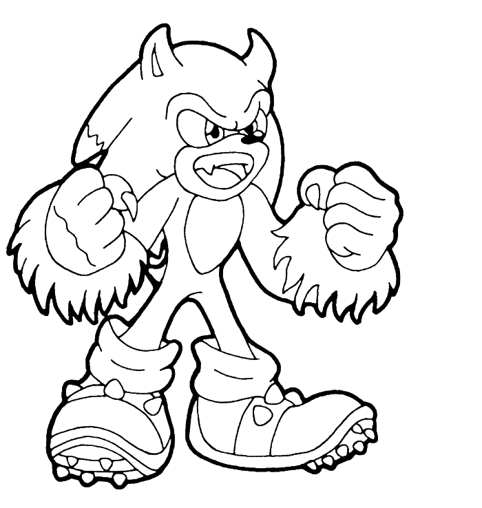 werewolf sonic coloring pages