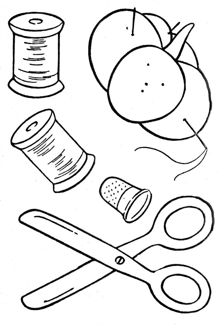 sewing coloring pages