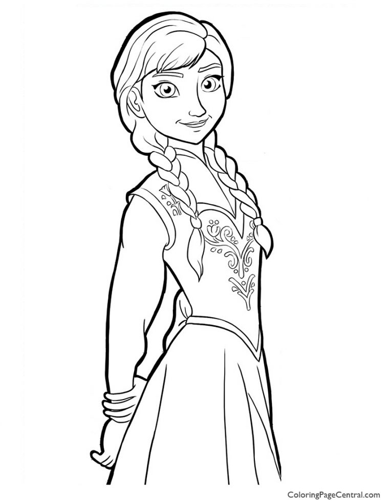 easy anna coloring pages