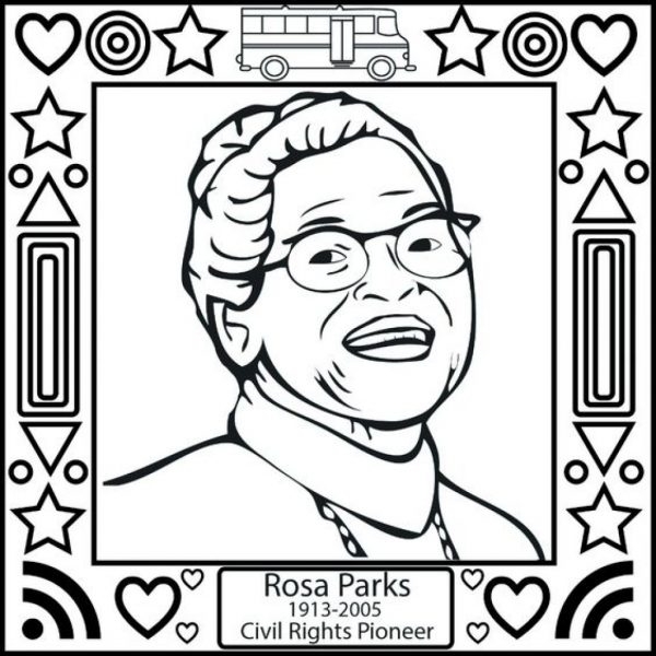 rosa parks coloring page printable