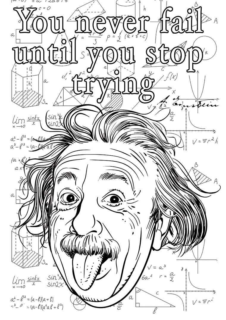 albert einstein coloring page