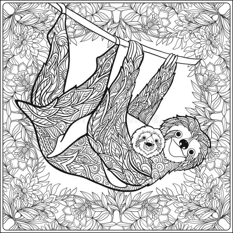 sloth printable coloring pages