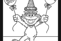 sesame street birthday coloring pages