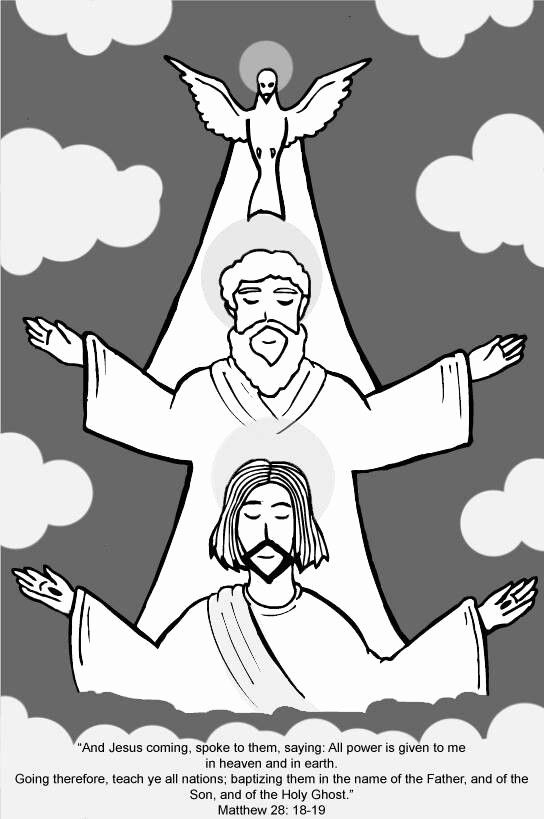 printable holy trinity coloring page