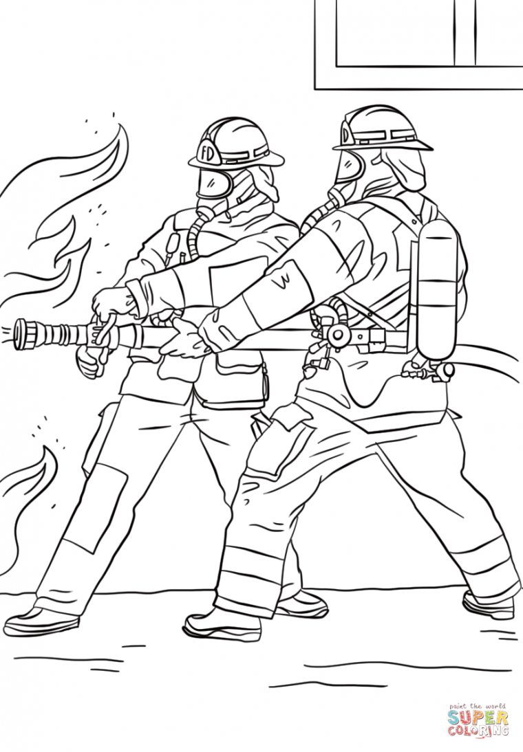 fire fighting coloring pages