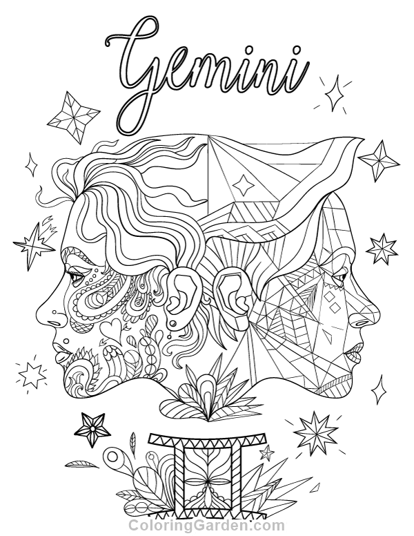 gemini coloring page