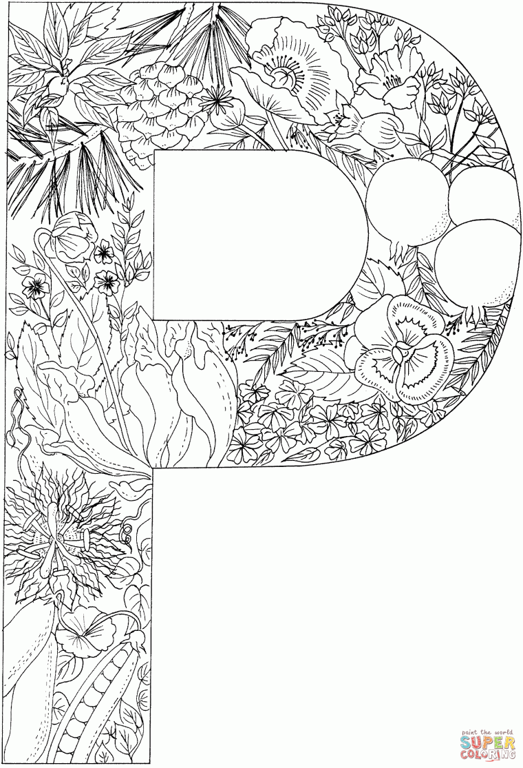 p coloring page