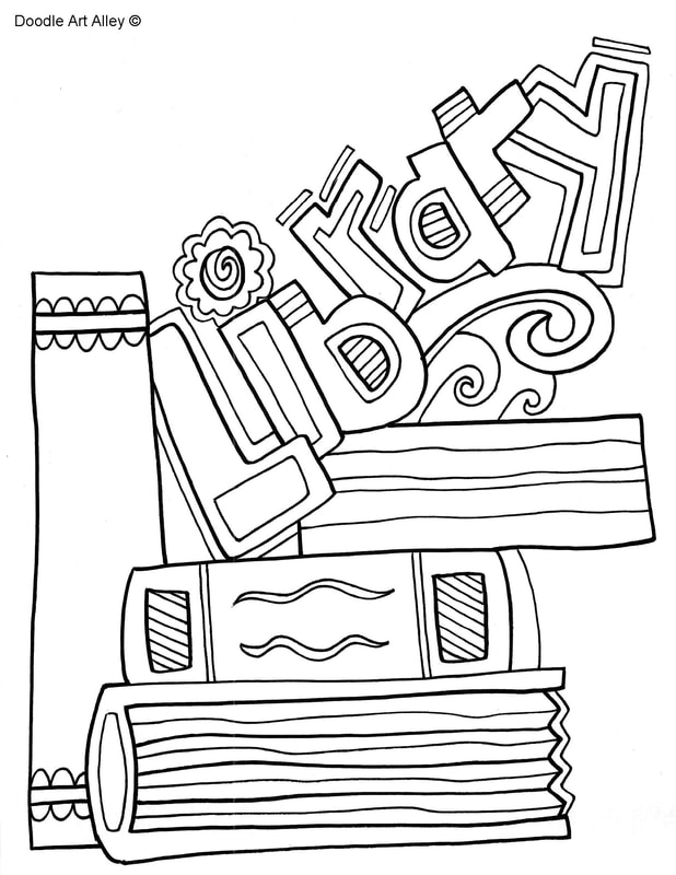 library book coloring pages