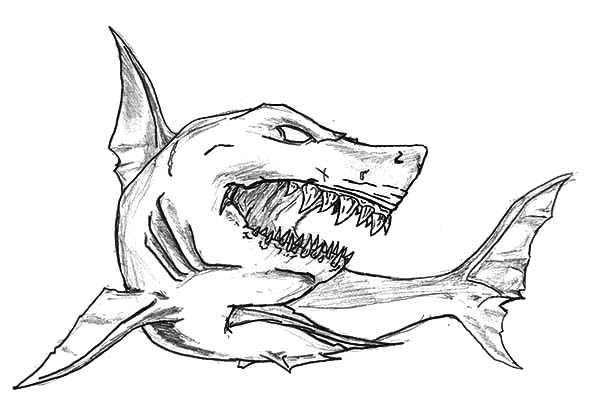 megalodon shark coloring page