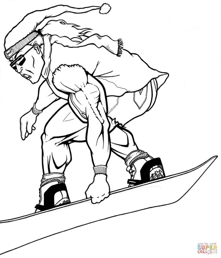 snowboarding coloring page