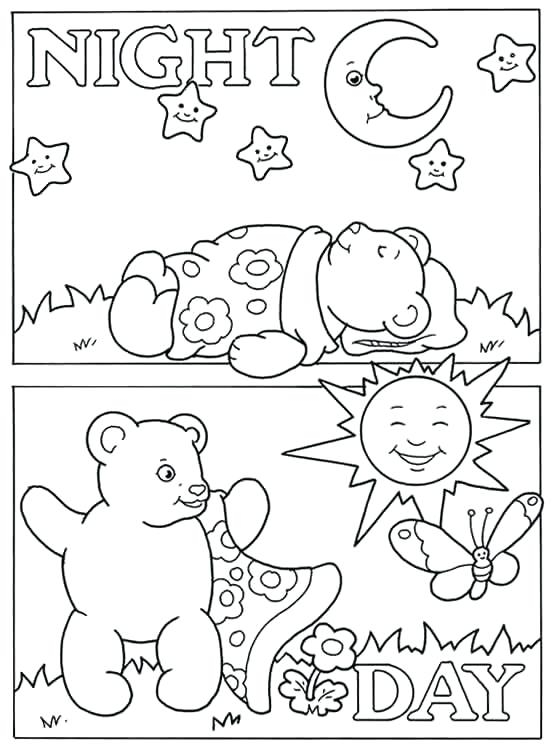 opposites coloring pages