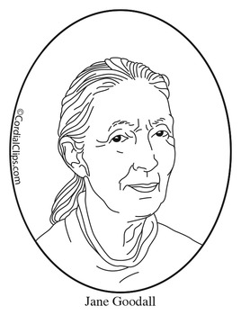 jane goodall coloring page