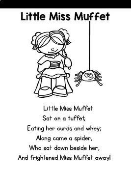 little miss muffet coloring page