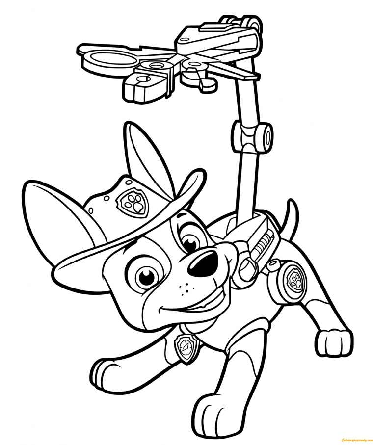 paw patrol tracker coloring page