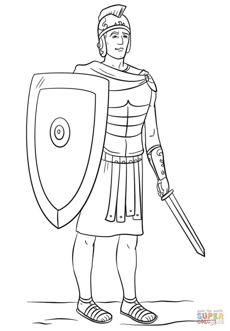 roman soldier coloring page