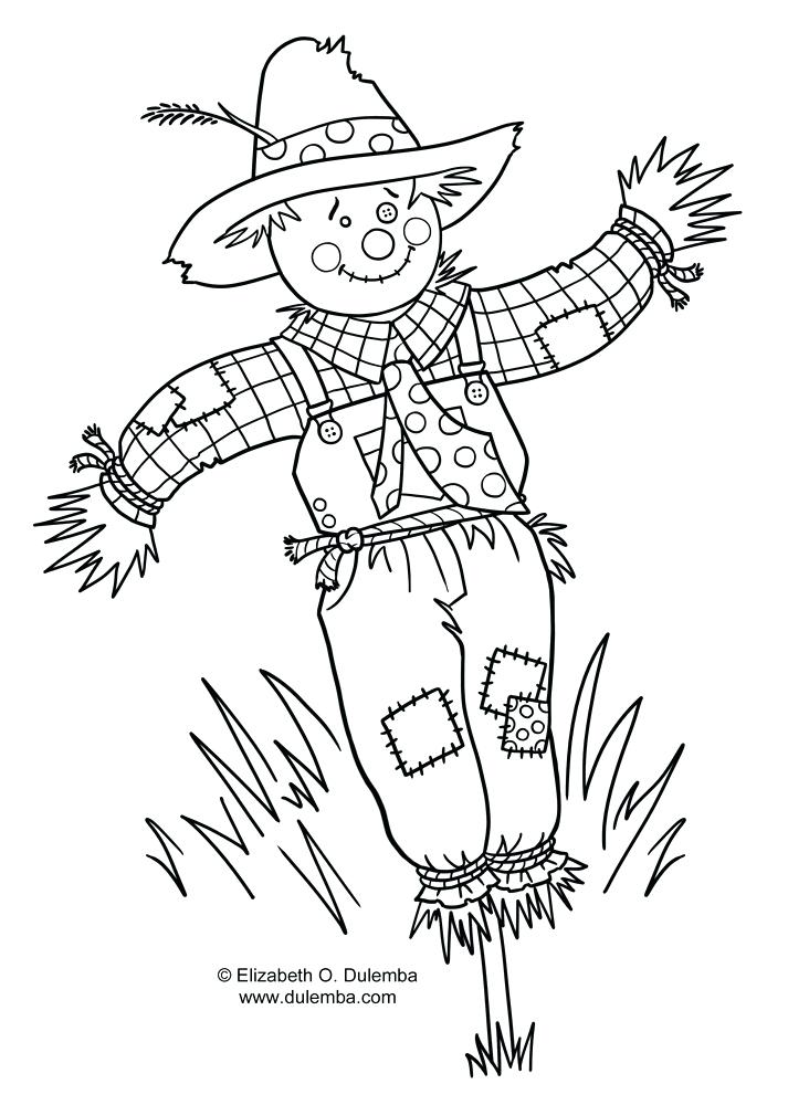 preschool scarecrow coloring page