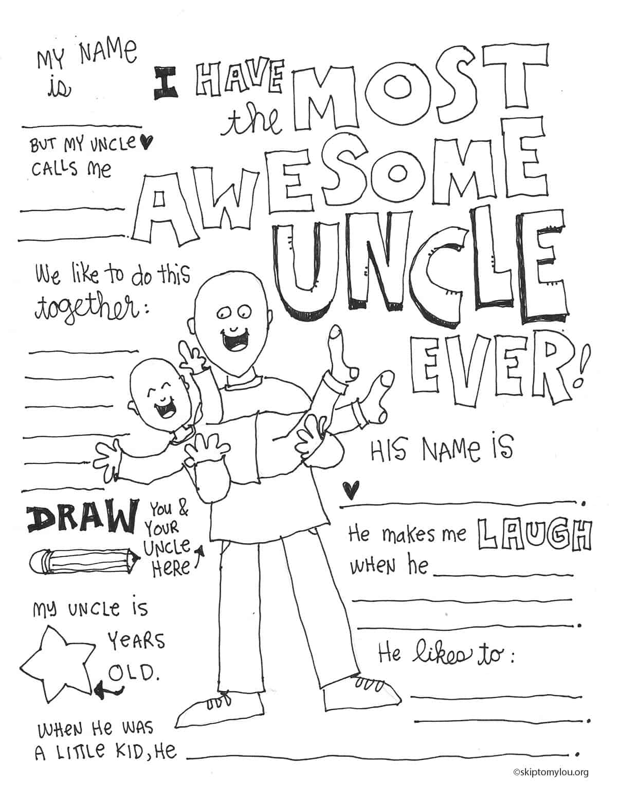 Membuat sistem pemasaran sendiri diluar sistem siupl merupakan pelanggaran. All About My Uncle Free Printable - Printable Templates