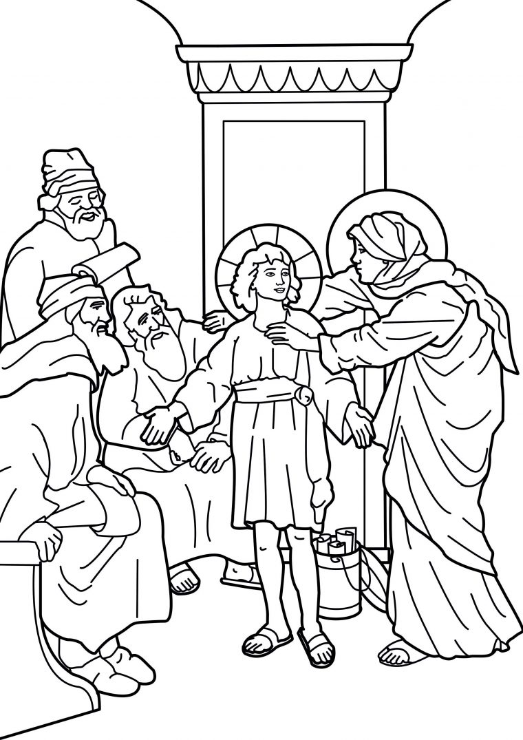 jesus in the temple coloring page