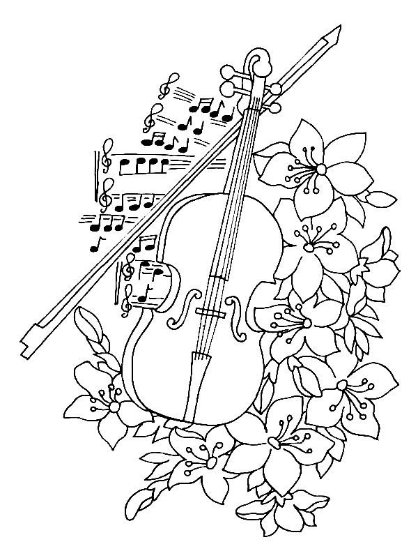 musical instrument coloring pages