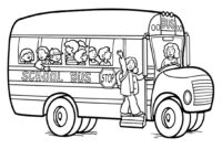 coloring page of a bus