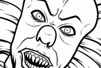 scary clown colouring pages