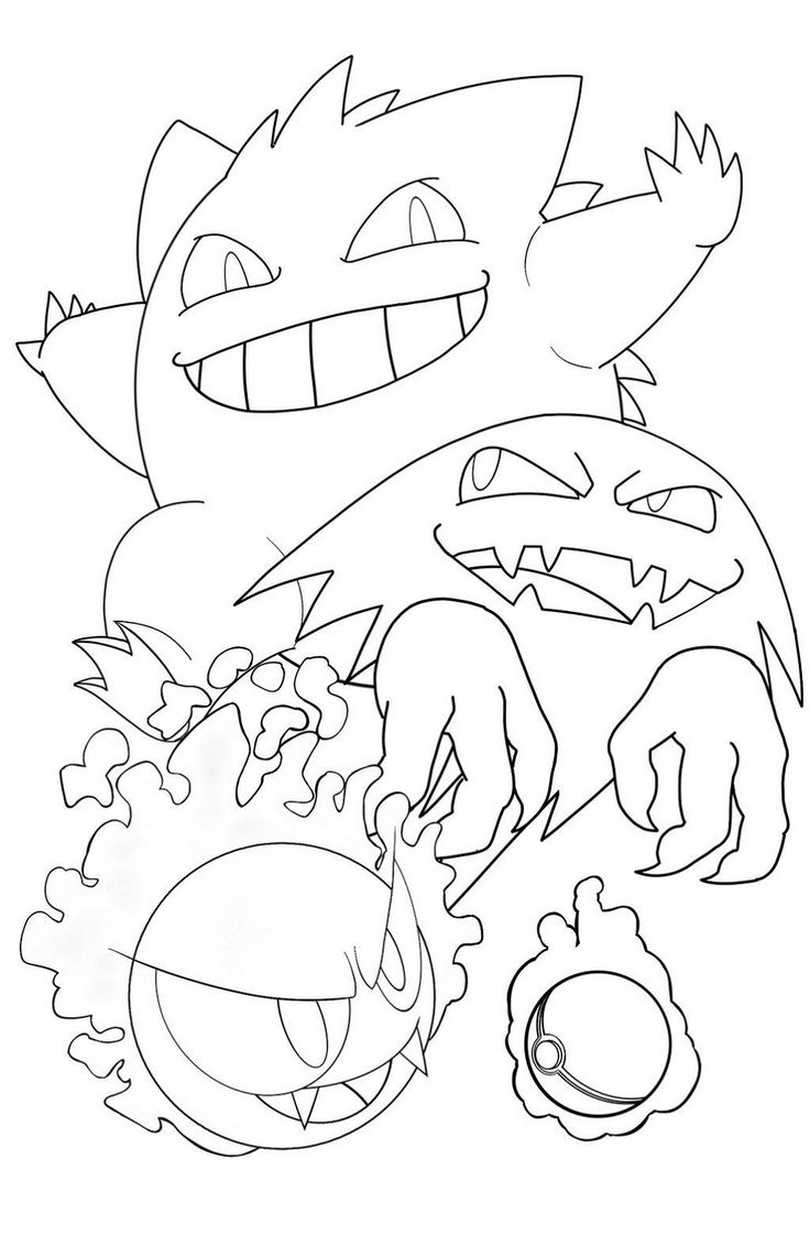 ghost pokemon coloring pages - Tripling Vodcast Photographs