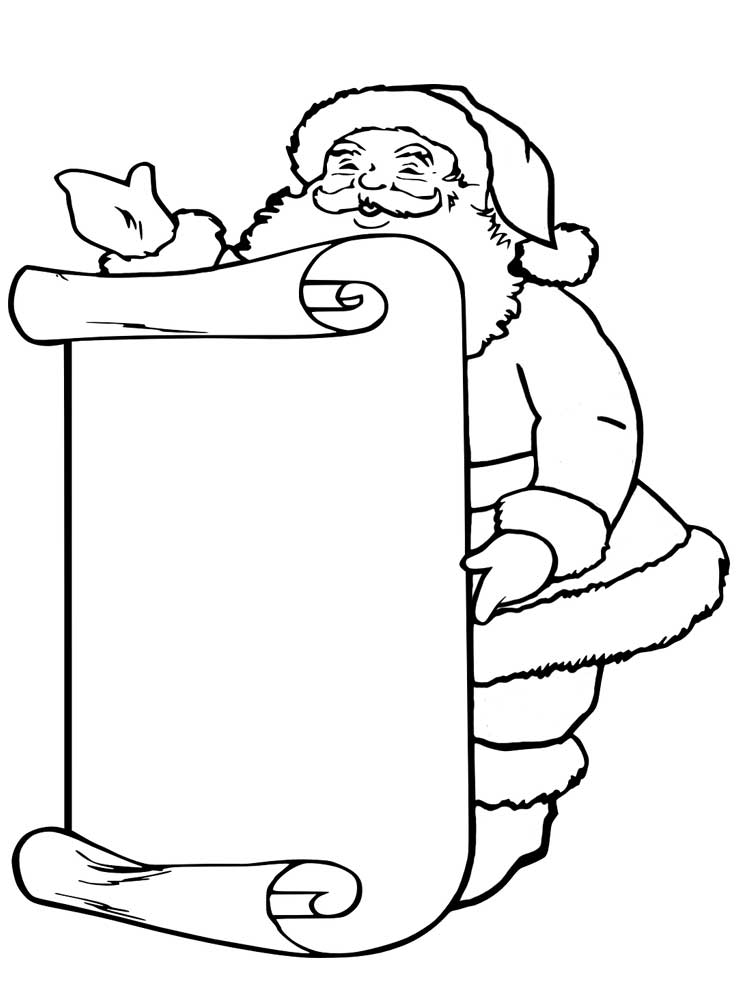 Santa List Coloring Page Coloring Pages