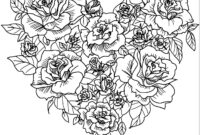 coloring pages hearts and flowers