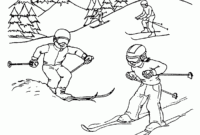 skier coloring page