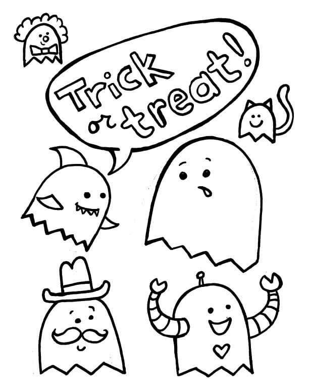 20 Free Printable Trick Or Treat Coloring Pages