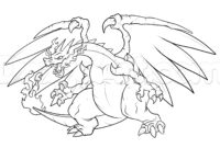 charizard x coloring page