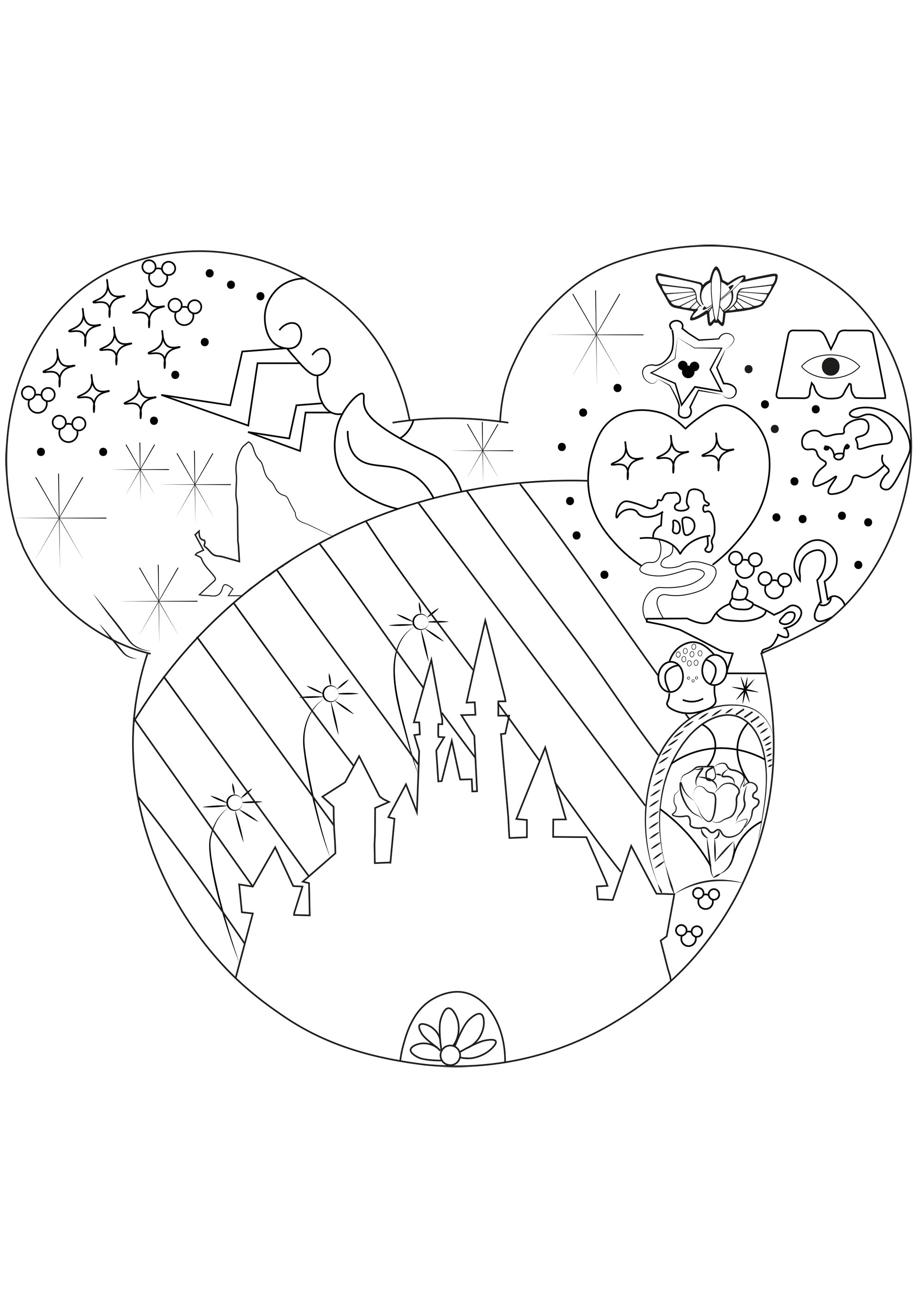 L'univers de Disney - Retour en enfance - Coloriages difficiles pour