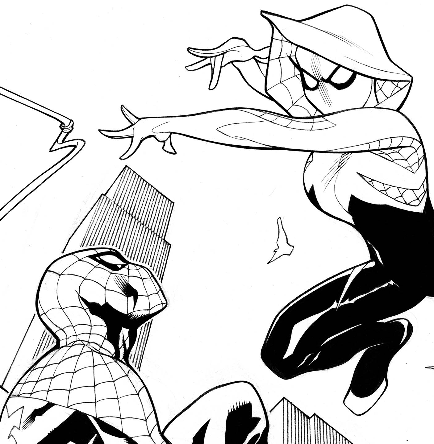 The Bombshellter: Spider-Gwen #14 Cover Step by Step Part 2 Line Art