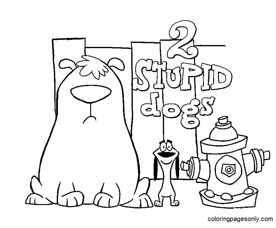 Printable 2 Stupid Dogs Coloring Page - Free Printable Coloring Pages