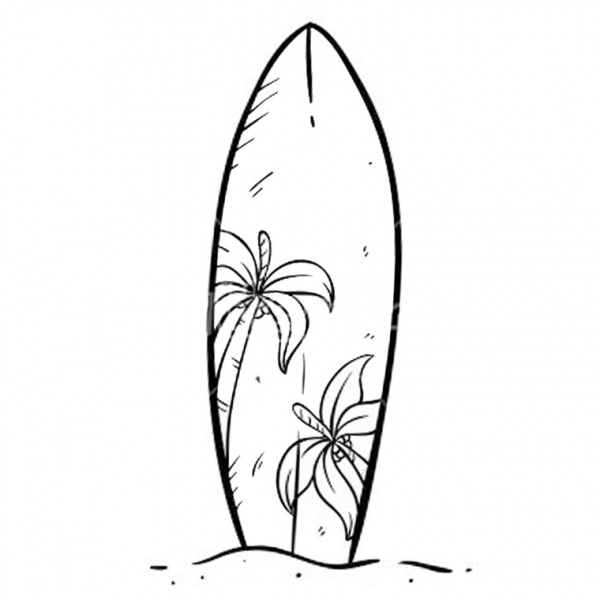 Surfboard Coloring Pages A Cute Girl Ready to Surf - Free Printable